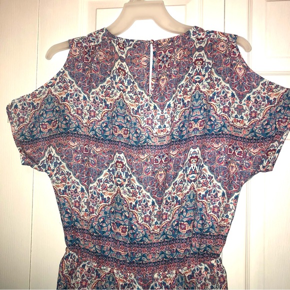 Floral Boho Open Shoulder Malena Romper Large - Picture 12 of 16